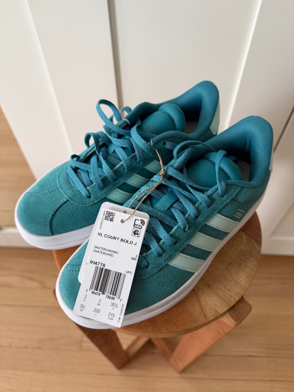 Adidas Unisex-Child YOUTH Vl Court Bold SUMMER SPRING SNEAKERS Size 3.5